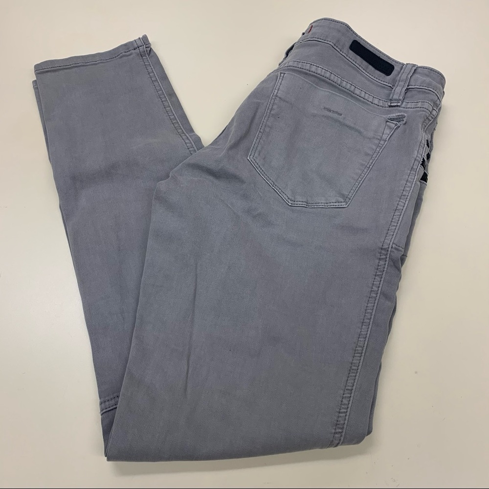 Sanctuary The Ace Women’s Grey Skinny Stretch Moto Style Distressed Jeans 29‎